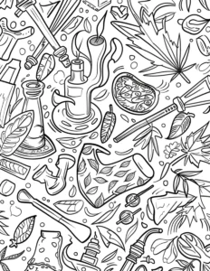 Cannabis Culture Coloring Page_Bongs_and_Bubblers 2 Preview