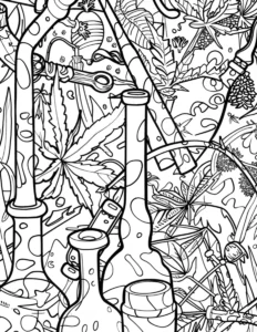 Cannabis Culture Coloring Page_Bongs_and_Bubblers Preview