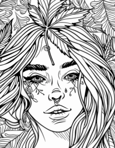 Cannabis Culture Coloring Page_Ganja_Goddess Preview