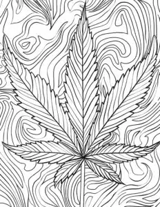 Cannabis Leaf Coloring Page Preview