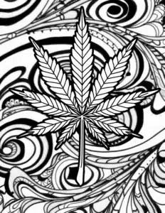 Cannabis Leaf Coloring Page_Mandala