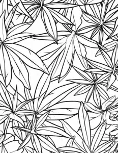 Cannabis Leaves Coloring Page Preview