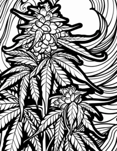 OG Kush Cannabis Coloring Page Preview